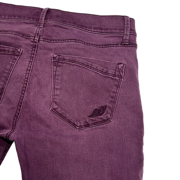 Express Mid-Rise Legging Moto Pant Maroon Burgundy Jegging Size 4 - Picture 8 of 8